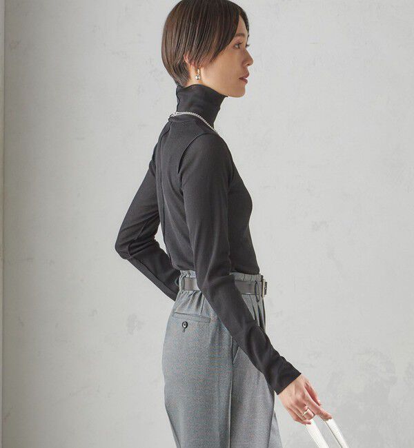 SHIPS for women「〈手洗い可能〉ドライタッチ リブ タートル」|Tシャツ・カットソー|