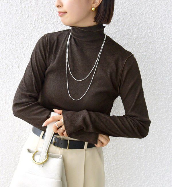 SHIPS for women「〈手洗い可能〉ドライタッチ リブ タートル」|Tシャツ・カットソー|