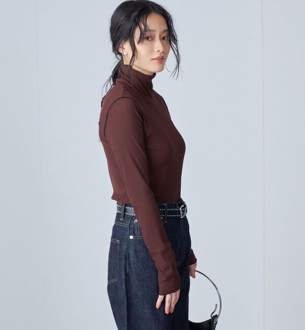 SHIPS for women「〈手洗い可能〉ドライタッチ リブ タートル」|Tシャツ・カットソー|
