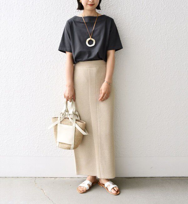 SHIPS for women「【WEB限定】〈ネックが選べる2サイズ展開〉オーガニックコットン バリエーションネック TEE」|Tシャツ・カットソー|