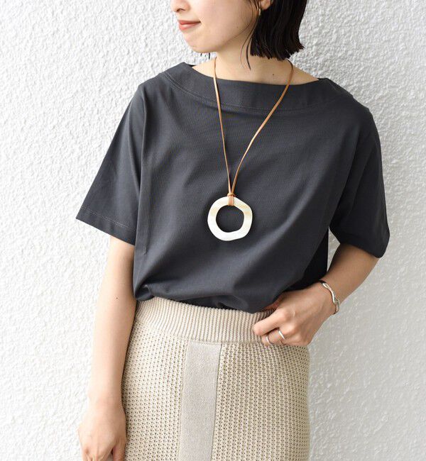 SHIPS for women「【WEB限定】〈ネックが選べる2サイズ展開〉オーガニックコットン バリエーションネック TEE」|Tシャツ・カットソー|