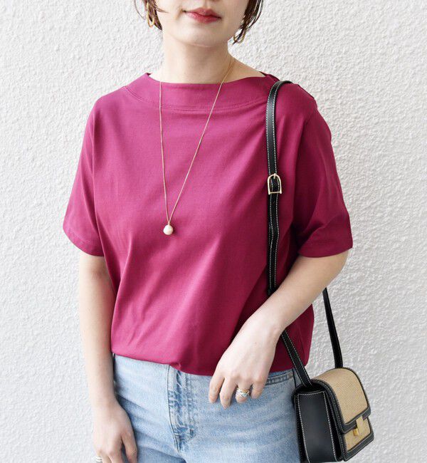 SHIPS for women「【WEB限定】〈ネックが選べる2サイズ展開〉オーガニックコットン バリエーションネック TEE」|Tシャツ・カットソー|