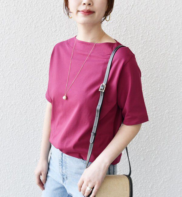 SHIPS for women「【WEB限定】〈ネックが選べる2サイズ展開〉オーガニックコットン バリエーションネック TEE」|Tシャツ・カットソー|