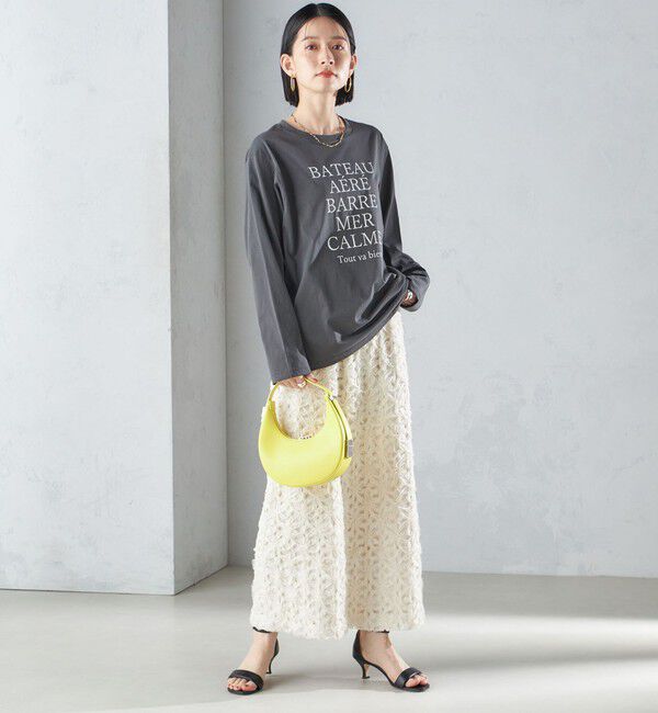 SHIPS for women「ローズ ペトール ロング スリーブ プリント TEE」|Tシャツ・カットソー|