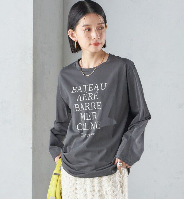 SHIPS for women「ローズ ペトール ロング スリーブ プリント TEE」|Tシャツ・カットソー|