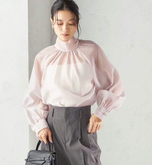 SHIPS for women「〈手洗い可能〉オーガンジー リボン ブラウス」|シャツ・ブラウス|