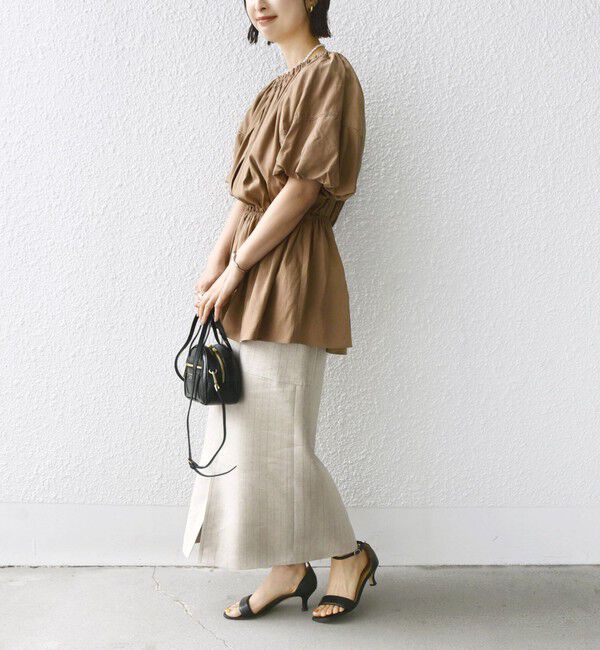 SHIPS for women「【WEB限定】〈洗濯機可能〉麻混 2WAY オフショルダー ブラウス」|シャツ・ブラウス|