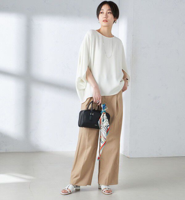 SHIPS for women「〈接触冷感 / 手洗い可能〉アセテート混 バック サテン ドルマン ブラウス」|シャツ・ブラウス|