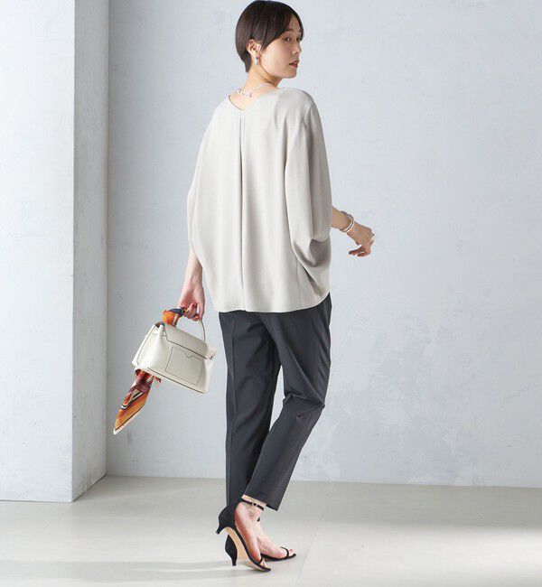 SHIPS for women「〈接触冷感 / 手洗い可能〉アセテート混 バック サテン ドルマン ブラウス」|シャツ・ブラウス|