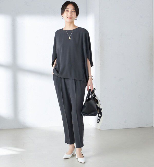 SHIPS for women「〈接触冷感 / 手洗い可能〉アセテート混 バック サテン ドルマン ブラウス」|シャツ・ブラウス|