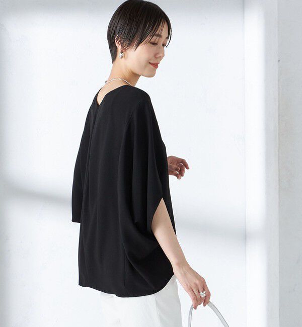 SHIPS for women「〈接触冷感 / 手洗い可能〉アセテート混 バック サテン ドルマン ブラウス」|シャツ・ブラウス|