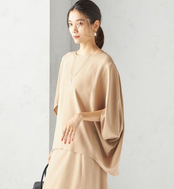 SHIPS for women「〈接触冷感 / 手洗い可能〉アセテート混 バック サテン ドルマン ブラウス」|シャツ・ブラウス|