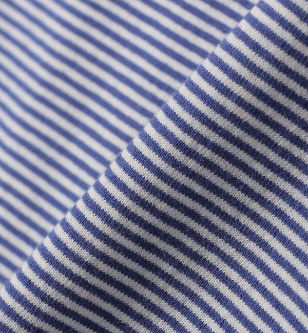 SHIPS for women「【WEB限定】〈洗濯機可能〉刺繍 デザイン ボーダー リンガー TEE」|Tシャツ・カットソー|