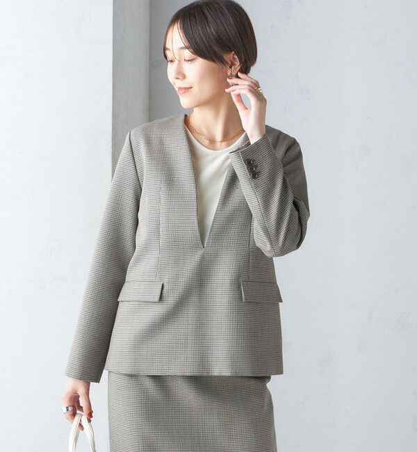 SHIPS for women「ウール混 チェック プルオーバー ジャケット（セットアップ対応）」|その他|