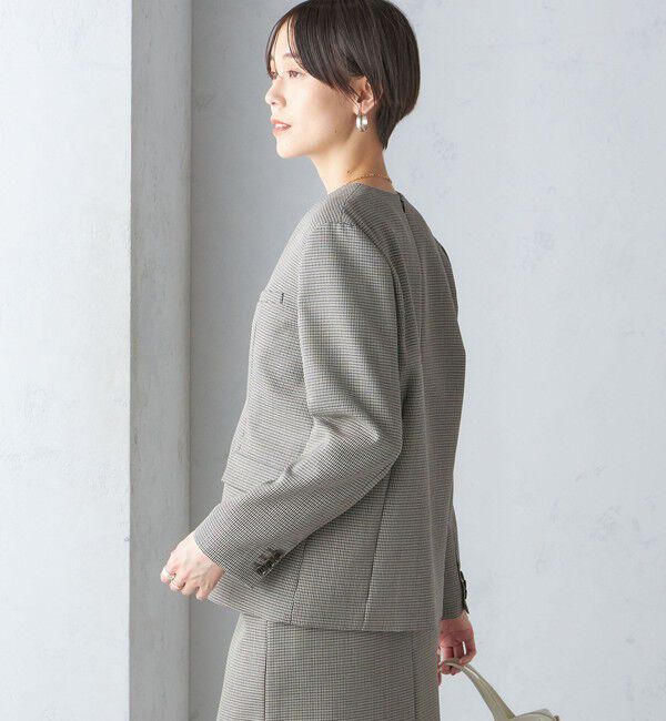 SHIPS for women「ウール混 チェック プルオーバー ジャケット（セットアップ対応）」|その他|