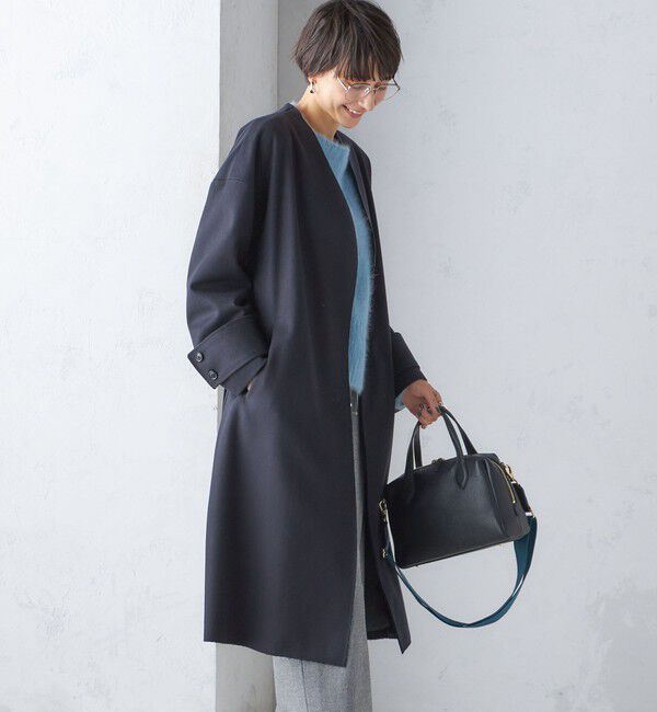 SHIPS for women「MANTECO ノーカラー コート」|ノーカラーコート|