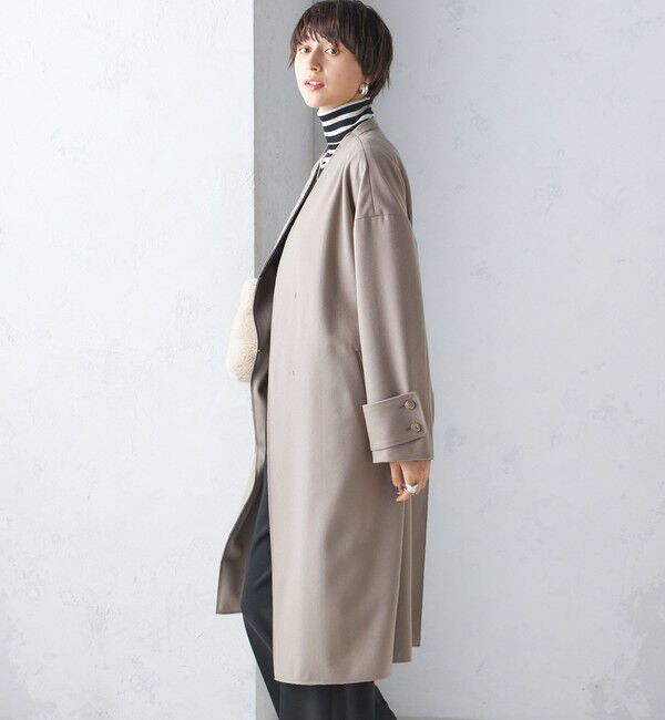 SHIPS for women「MANTECO ノーカラー コート」|ノーカラーコート|