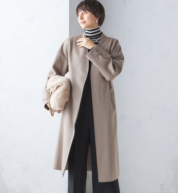 SHIPS for women「MANTECO ノーカラー コート」|ノーカラーコート|