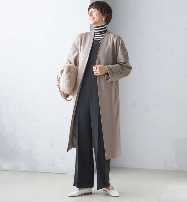 SHIPS for women「MANTECO ノーカラー コート」|ノーカラーコート|