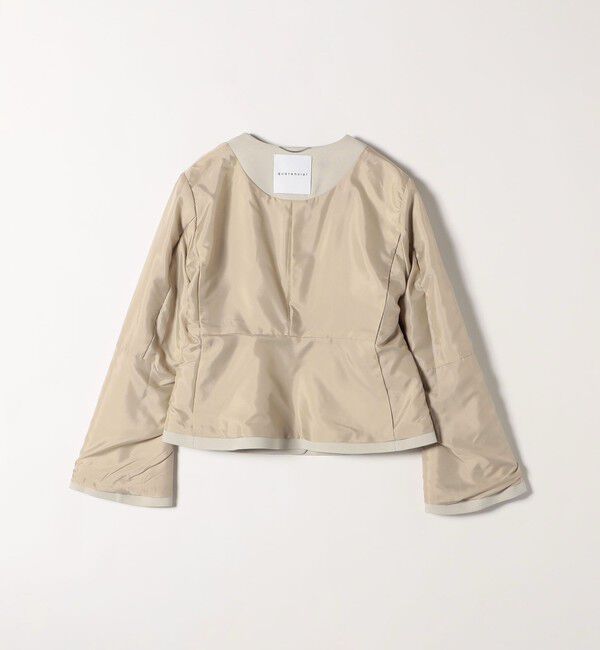 quaranciel「quaranciel:〈洗濯機可能〉ダブルクロス フレア ノーカラー ジャケット（セットアップ対応）」|ノーカラージャケット|