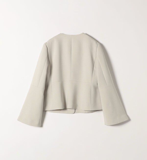quaranciel「quaranciel:〈洗濯機可能〉ダブルクロス フレア ノーカラー ジャケット（セットアップ対応）」|ノーカラージャケット|