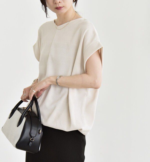 quaranciel「quaranciel:〈洗濯機可能〉ポリエステル ベロア ドロスト ルーズ プルオーバー」|Tシャツ・カットソー|