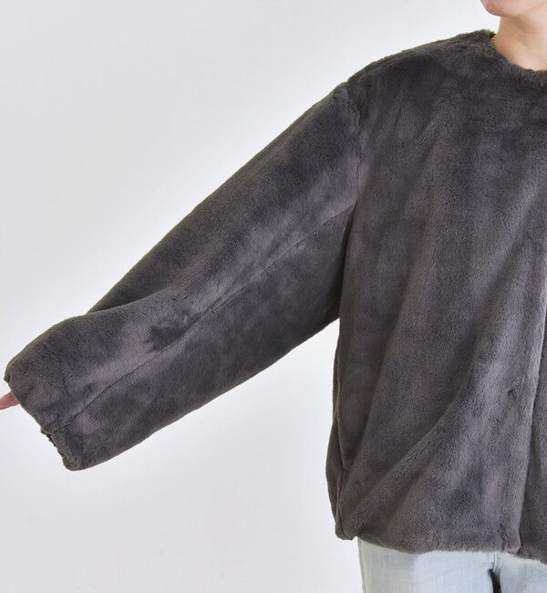 quaranciel「quaranciel: フェイクファー ノーカラー ショート ジャケット」|その他|
