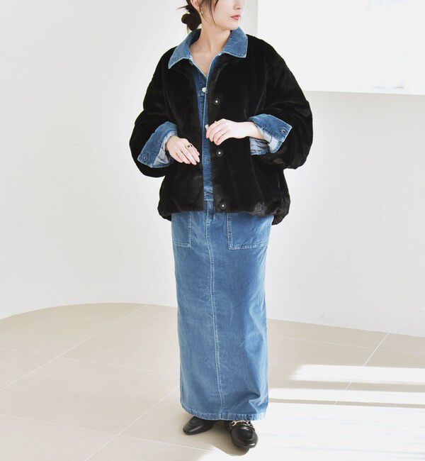 quaranciel「quaranciel: フェイクファー ノーカラー ショート ジャケット」|その他|