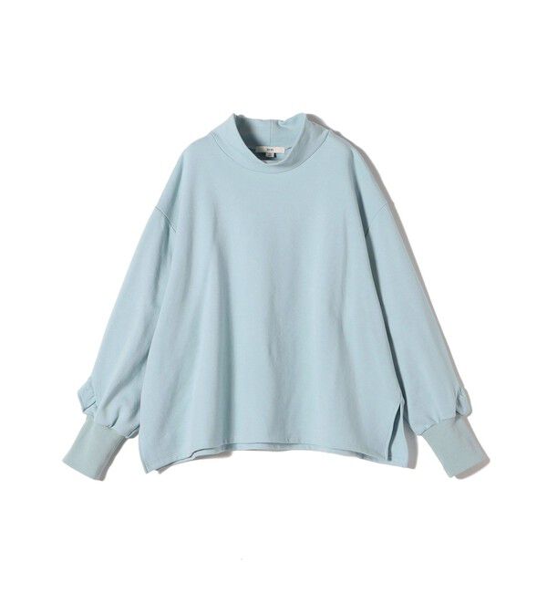 SHIPS for women「【WEB限定】〈手洗い可能〉モックネック 袖 フリル デザイン ミニ 裏毛 プルオーバー」|Tシャツ・カットソー|