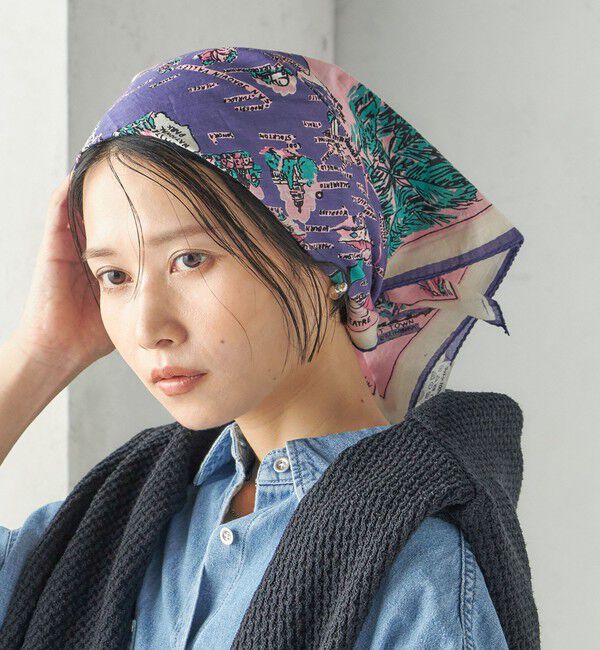 SHIPS for women「【SHIPS別注/PINK RIBBONチャリティー】BINDU: スカーフ 64&times;64」|バンダナ・スカーフ|