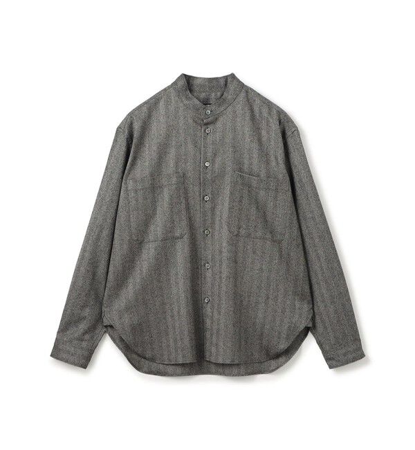 GALERIE VIE「ライトフラノストレッチ スタンドカラーシャツ」|シャツ・ブラウス|14 グレー系
