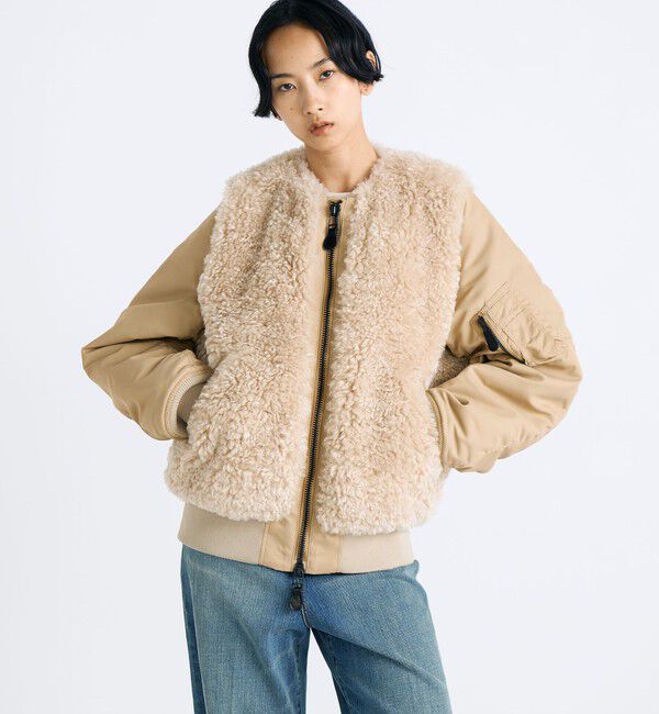 TOMORROWLAND BUYING WEAR「【別注】HYKE FAUX SHEARLING TYPE MA-1JACKET」|ブルゾン・スタジャン|