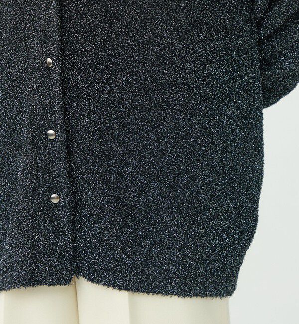 Ballsey「メタリックブークレー Vネックカーディガン」|カーディガン|