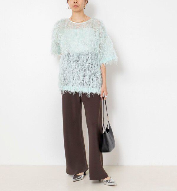 NOLLEY'S sophi「ウォッシャブルシアーロングフェザー両前Tブラウス」|シャツ・ブラウス|