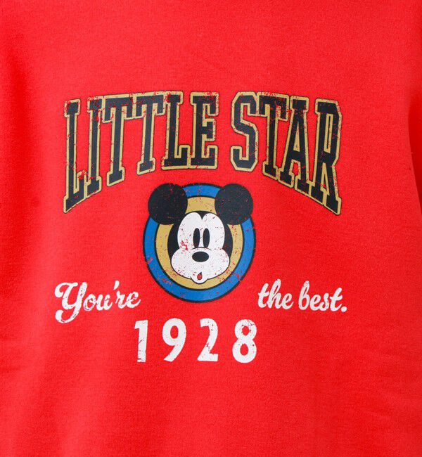 GLOSTER「【MICKEY/ミッキー】裏起毛クルーネックトレーナー 袖デニム」|スウェット・ジャージ|