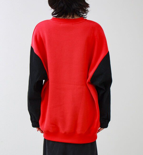 GLOSTER「【MICKEY/ミッキー】裏起毛クルーネックトレーナー 袖デニム」|スウェット・ジャージ|