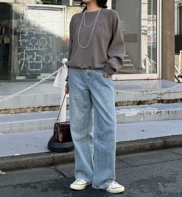 fredy emue「FR刺しゅうドロストスウェットニット」|ニット・セーター|