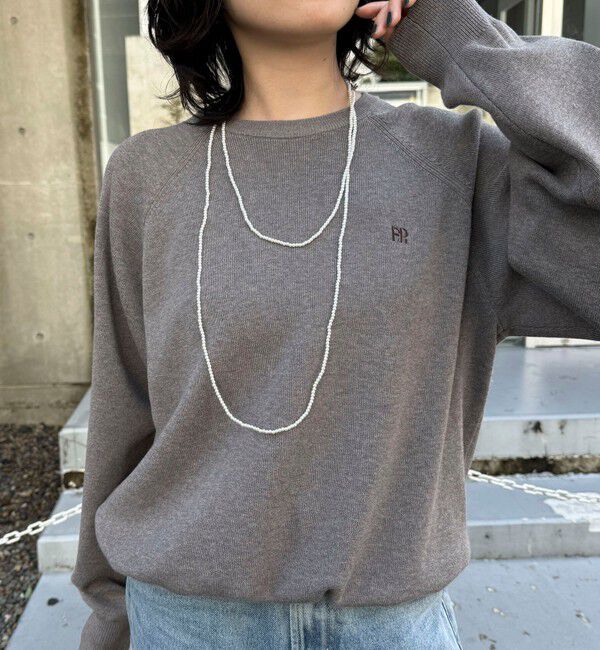 fredy emue「FR刺しゅうドロストスウェットニット」|ニット・セーター|