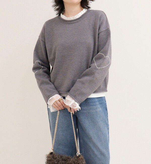fredy emue「《WEB限定》ハートステッチニットプルオーバー」|ニット・セーター|