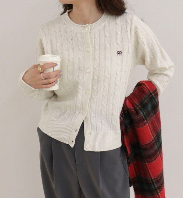 fredy emue「FR刺しゅうケーブル柄カーディガン」|カーディガン|オフホワイト