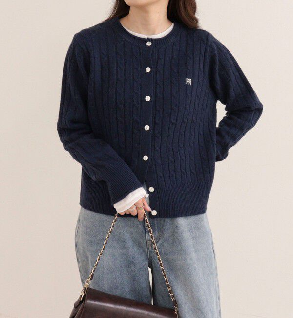 fredy emue「FR刺しゅうケーブル柄カーディガン」|カーディガン|