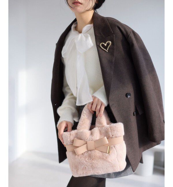 VIS「【WEB限定】ファーリボントートバッグ/2WAY」|トートバッグ|