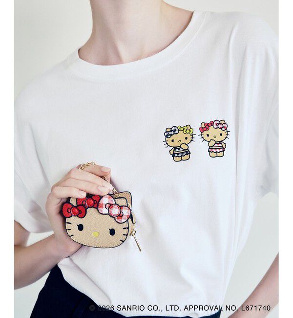 VIS「【HELLO KITTY&times;VIS】日焼けデザイン ハローキティビッグTシャツ」|Tシャツ・カットソー|ホワイト系(11)