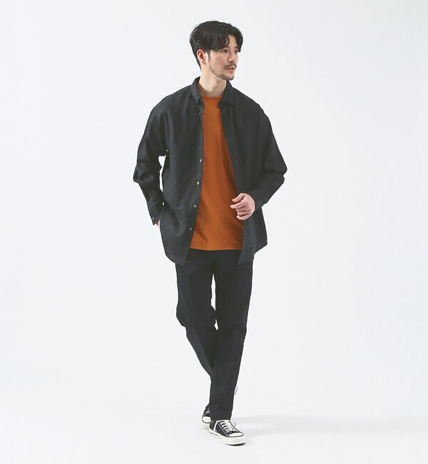 ABAHOUSE「【LUXE Linen Solaro】長袖 リネンシャツ」|シャツ・ブラウス|