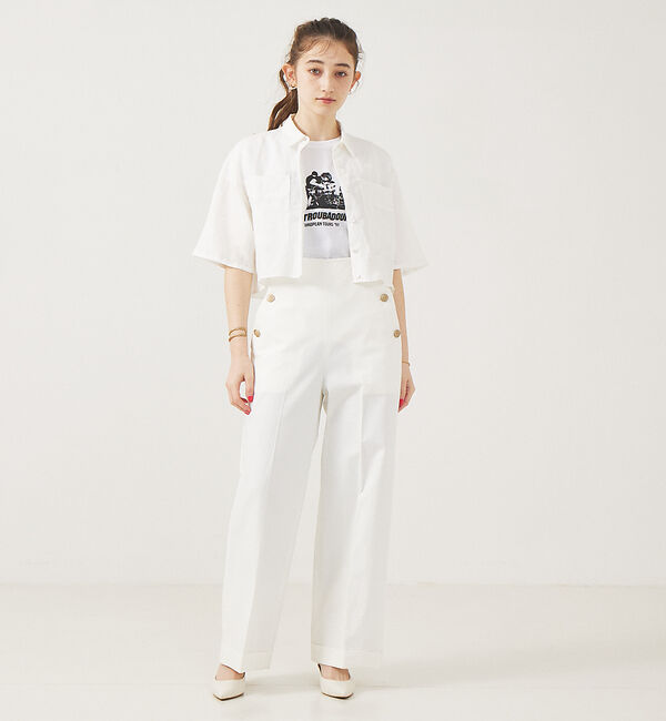 Rouge vif「【セットアップ対応】麻製品染ショートシャツ」|シャツ・ブラウス|