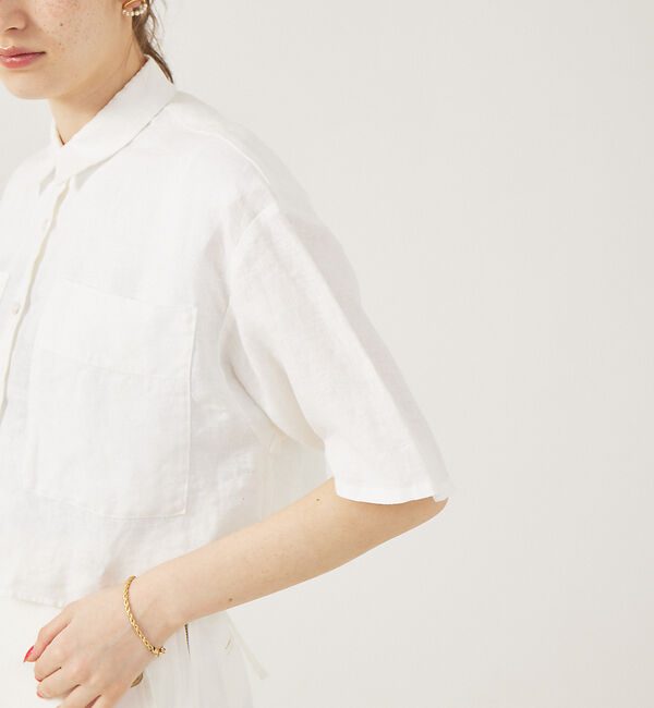 Rouge vif「【セットアップ対応】麻製品染ショートシャツ」|シャツ・ブラウス|