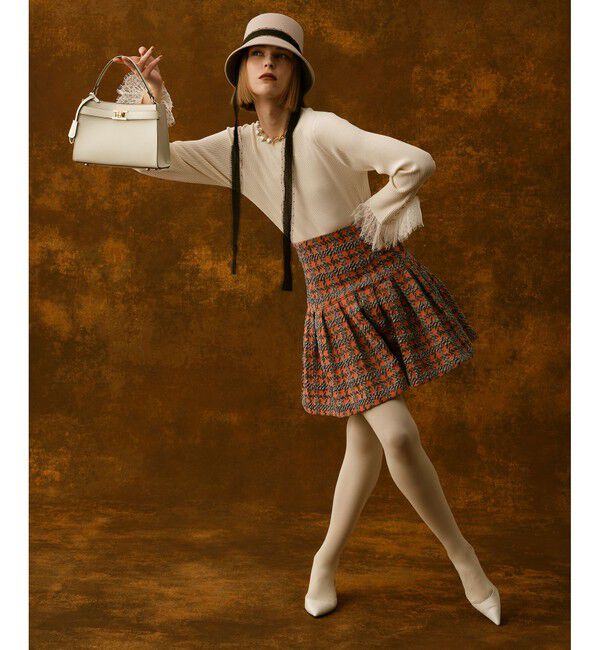 LOULOU WILLOUGHBY「【LOULOU WILLOUGHBY】BUCOLタックミニスカート」|スカート|ゴールド