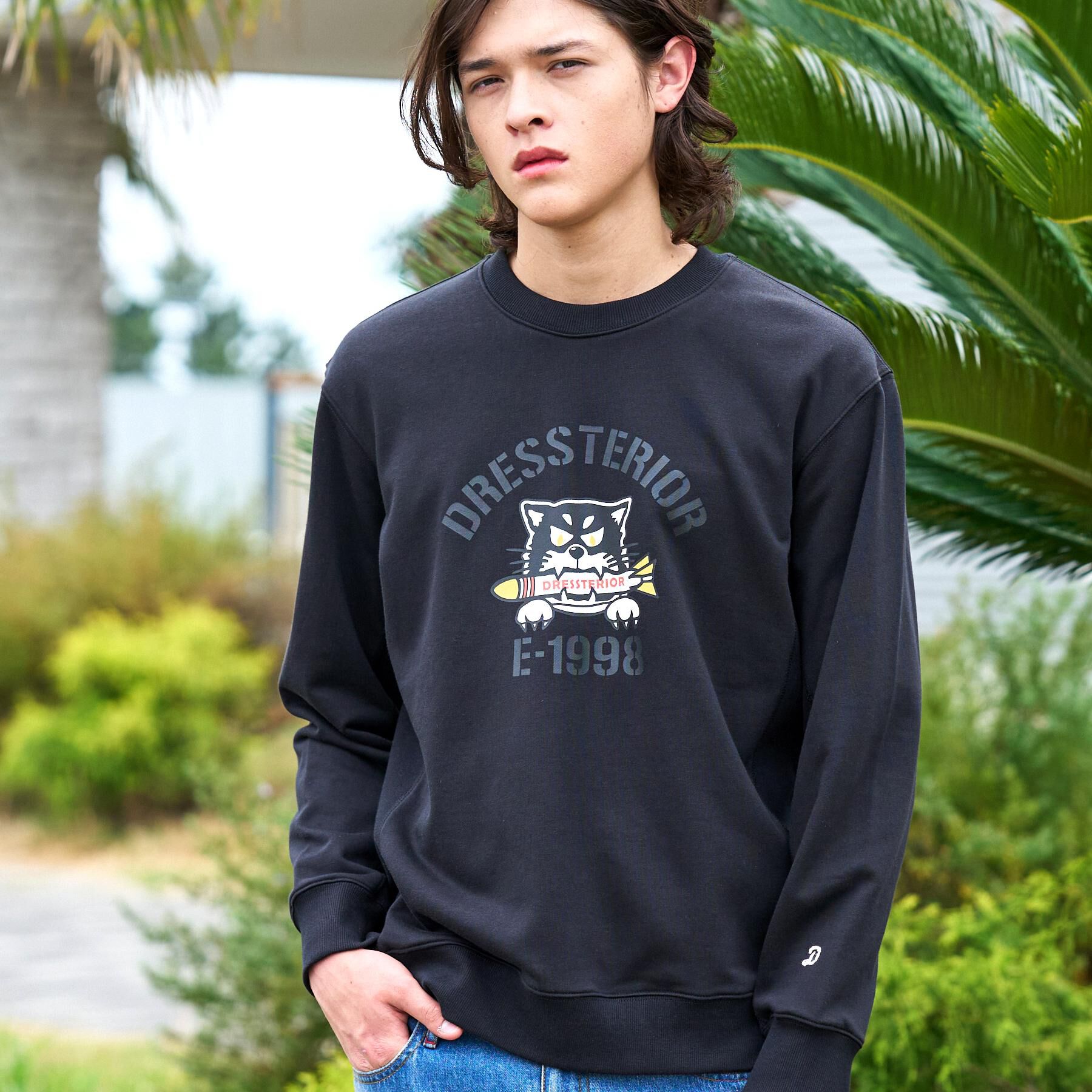 DRESSTERIOR「ミサイルキャット 裏起毛スウェットクルーネックTシャツ」|Tシャツ・カットソー|