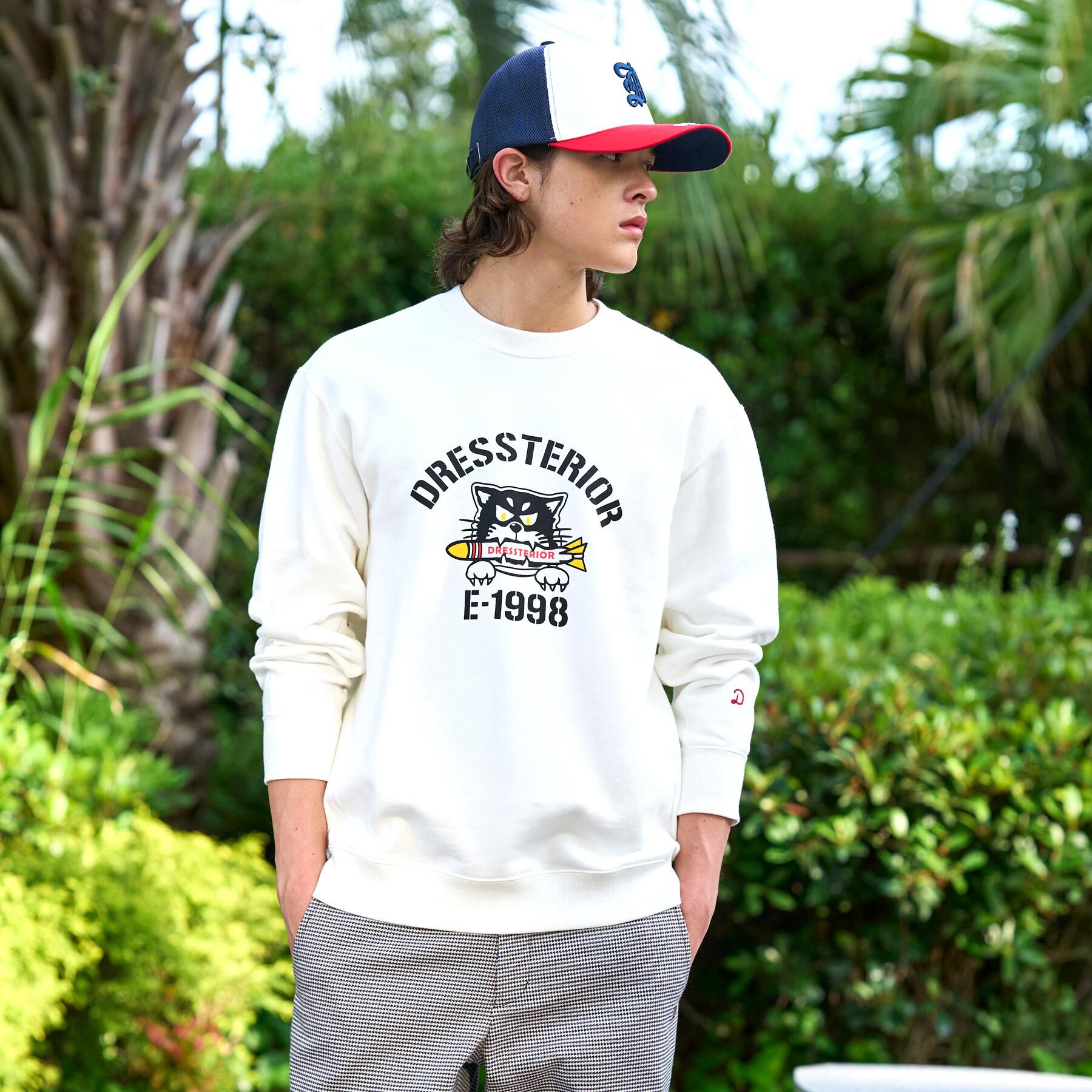 DRESSTERIOR「ミサイルキャット 裏起毛スウェットクルーネックTシャツ」|Tシャツ・カットソー|