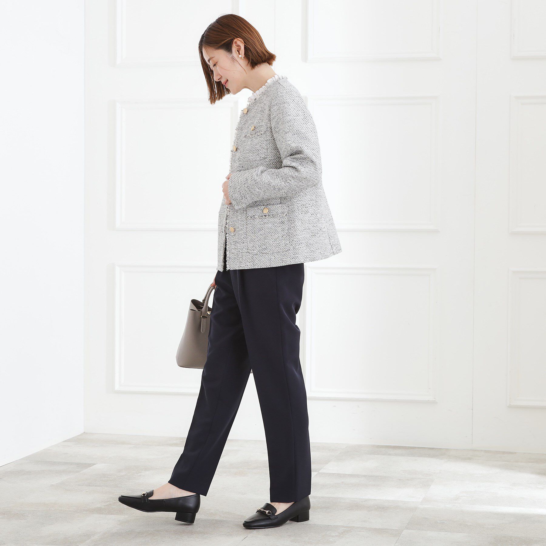 grove「【マシンウォッシュ／防シワ/SS-3L】ストレッチテーパードパンツ」|その他|